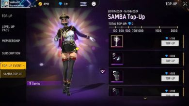 Free Fire Top Up Event how to buy diamond to get samba emote Urban Contrast Costume Free Fire Max में शुरू हुआ नया टॉप-अप इवेंट, अगले एक महीने तक Samba Emote के साथ मिलेंगे कई रिवॉर्ड्स